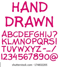 Hand drawn alphabet. 