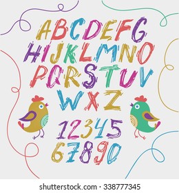 Hand drawn alphabet.