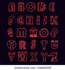 Hand drawn alphabet