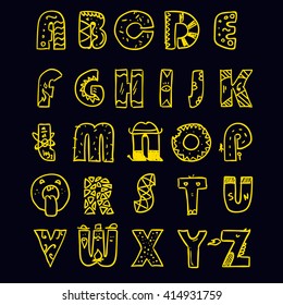 Hand drawn alphabet