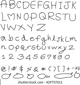 Hand drawn alphabet