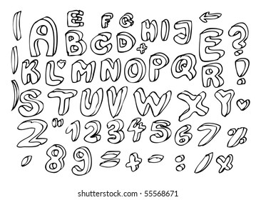 hand drawn alphabet