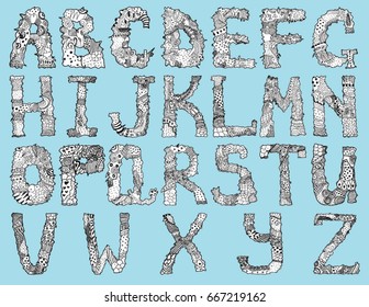 Hand drawn alphabet