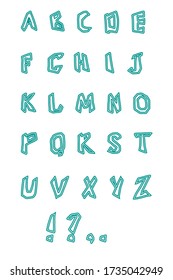 Hand drawn alphabet, abc, isolated on white background stock vector illustration. Design elements. Modern geometric script, font. Stylish collection of letters.