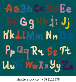 Hand drawn alphabet. Brush painted letters. Hand lettering and custom typography for your designs logo and posters, invitations and cards