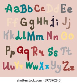Hand drawn alphabet. Brush painted letters. Hand lettering and custom typography for your designs logo and posters, invitations and cards