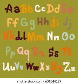 Hand drawn alphabet. Brush painted letters. Hand lettering and custom typography for your designs logo and posters, invitations and cards