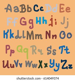 Hand drawn alphabet. Brush painted letters. Hand lettering and custom typography for your designs logo and posters, invitations and cards