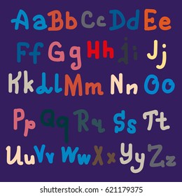 Hand drawn alphabet. Brush painted letters. Hand lettering and custom typography for your designs logo and posters, invitations and cards
