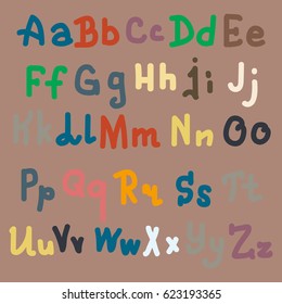 Hand drawn alphabet. Brush painted letters. Hand lettering and custom typography for your designs logo and posters, invitations and cards