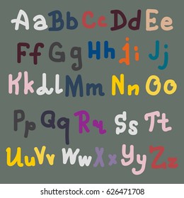 Hand drawn alphabet. Brush painted letters. Hand lettering and custom typography for your designs logo and posters, invitations and cards