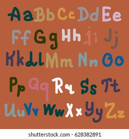 Hand drawn alphabet. Brush painted letters. Hand lettering and custom typography for your designs logo and posters, invitations and cards