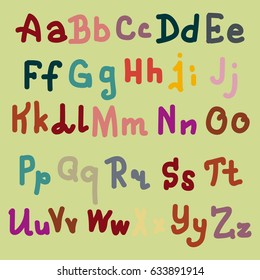 Hand drawn alphabet. Brush painted letters. Hand lettering and custom typography for your designs logo and posters, invitations and cards