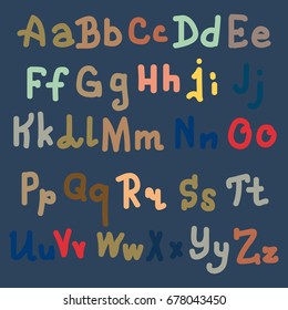 Hand drawn alphabet. Brush painted letters. Hand lettering and custom typography for your designs logo and posters, invitations and cards