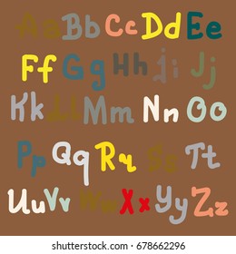 Hand drawn alphabet. Brush painted letters. Hand lettering and custom typography for your designs logo and posters, invitations and cards