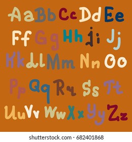 Hand drawn alphabet. Brush painted letters. Hand lettering and custom typography for your designs logo and posters, invitations and cards