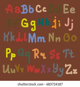 Hand drawn alphabet. Brush painted letters. Hand lettering and custom typography for your designs logo and posters, invitations and cards