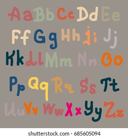 Hand drawn alphabet. Brush painted letters. Hand lettering and custom typography for your designs logo and posters, invitations and cards