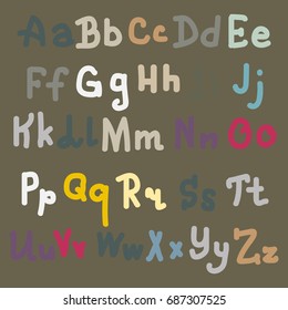 Hand drawn alphabet. Brush painted letters. Hand lettering and custom typography for your designs logo and posters, invitations and cards