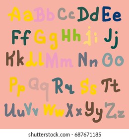 Hand drawn alphabet. Brush painted letters. Hand lettering and custom typography for your designs logo and posters, invitations and cards