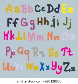 Hand drawn alphabet. Brush painted letters. Hand lettering and custom typography for your designs logo and posters, invitations and cards