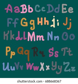 Hand drawn alphabet. Brush painted letters. Hand lettering and custom typography for your designs logo and posters, invitations and cards