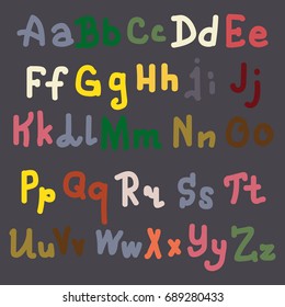 Hand drawn alphabet. Brush painted letters. Hand lettering and custom typography for your designs logo and posters, invitations and cards