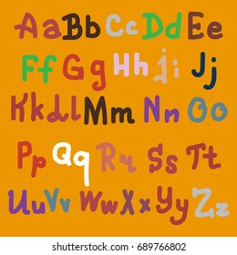 Hand drawn alphabet. Brush painted letters. Hand lettering and custom typography for your designs logo and posters, invitations and cards