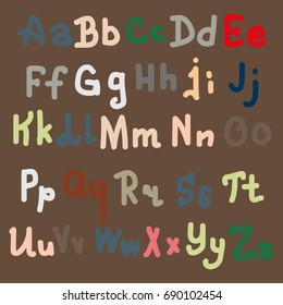 Hand drawn alphabet. Brush painted letters. Hand lettering and custom typography for your designs logo and posters, invitations and cards
