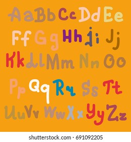 Hand drawn alphabet. Brush painted letters. Hand lettering and custom typography for your designs logo and posters, invitations and cards
