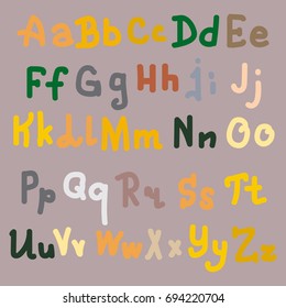 Hand drawn alphabet. Brush painted letters. Hand lettering and custom typography for your designs logo and posters, invitations and cards