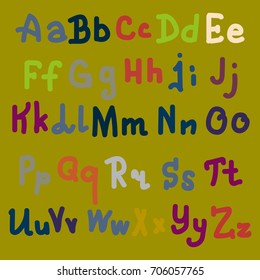 Hand drawn alphabet. Brush painted letters. Hand lettering and custom typography for your designs logo and posters, invitations and cards