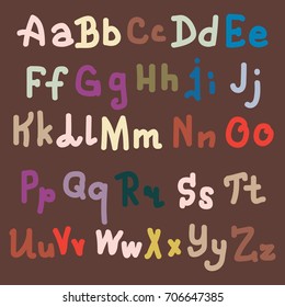 Hand drawn alphabet. Brush painted letters. Hand lettering and custom typography for your designs logo and posters, invitations and cards
