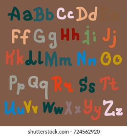 Hand drawn alphabet. Brush painted letters. Hand lettering and custom typography for your designs logo and posters, invitations and cards