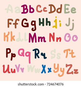 Hand drawn alphabet. Brush painted letters. Hand lettering and custom typography for your designs logo and posters, invitations and cards