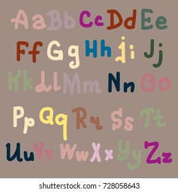 Hand drawn alphabet. Brush painted letters. Hand lettering and custom typography for your designs logo and posters, invitations and cards
