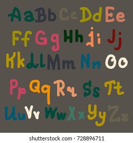 Hand drawn alphabet. Brush painted letters. Hand lettering and custom typography for your designs logo and posters, invitations and cards