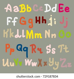 Hand drawn alphabet. Brush painted letters. Hand lettering and custom typography for your designs logo and posters, invitations and cards