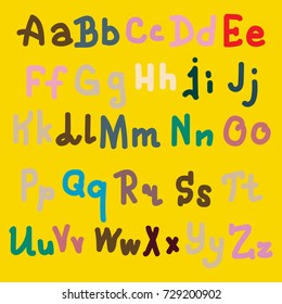 Hand drawn alphabet. Brush painted letters. Hand lettering and custom typography for your designs logo and posters, invitations and cards
