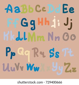 Hand drawn alphabet. Brush painted letters. Hand lettering and custom typography for your designs logo and posters, invitations and cards