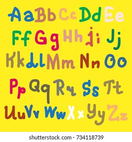 Hand drawn alphabet. Brush painted letters. Hand lettering and custom typography for your designs logo and posters, invitations and cards