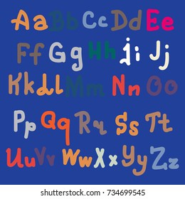 Hand drawn alphabet. Brush painted letters. Hand lettering and custom typography for your designs logo and posters, invitations and cards