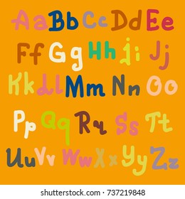 Hand drawn alphabet. Brush painted letters. Hand lettering and custom typography for your designs logo and posters, invitations and cards