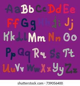 Hand drawn alphabet. Brush painted letters. Hand lettering and custom typography for your designs logo and posters, invitations and cards