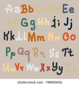 Hand drawn alphabet. Brush painted letters. Hand lettering and custom typography for your designs logo and posters, invitations and cards