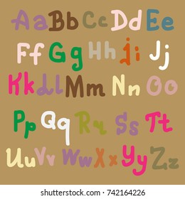 Hand drawn alphabet. Brush painted letters. Hand lettering and custom typography for your designs logo and posters, invitations and cards