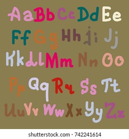 Hand drawn alphabet. Brush painted letters. Hand lettering and custom typography for your designs logo and posters, invitations and cards