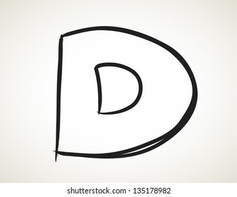alfabeto dibujado a mano, doodle D