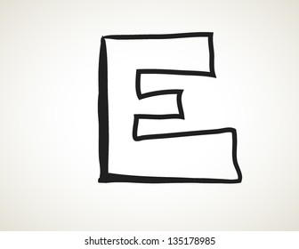 hand drawn alphabet, doodle E