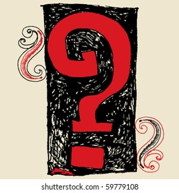 alfabeto dibujado a mano, interrogatorio de doodle